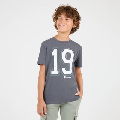 Champion Boys' Graphic T-Shirt - Dark Gray L