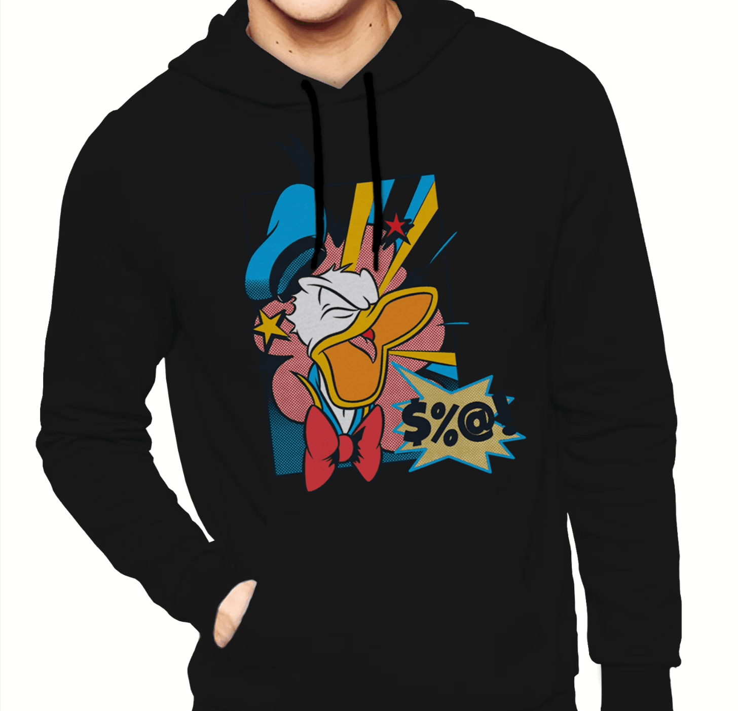 Disney Men's Pop Donald Graphic Hoodie Sweatshirt