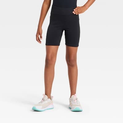 Girls' Seamless At Thigh Bike Shorts - All In Motion™ Black XS
