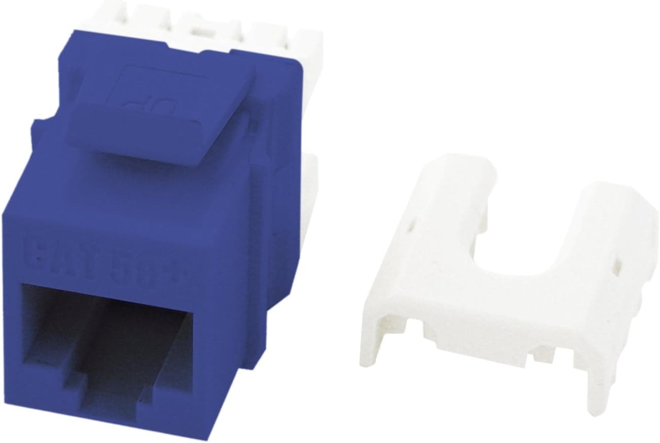 Legrand - OnQ Cat 5e RJ45 Quick Connect Keystone Insert, 110 Punchdown, Male to Female Connector, Ethernet Cable, Blue, WP3474BE