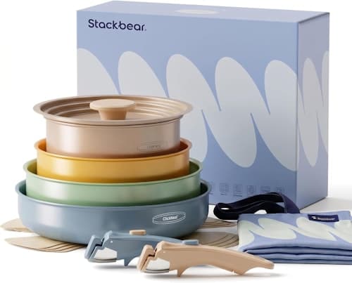 37% Off Stackbear 12-Piece Ceramic Nonstick Cookware Set on Amazon