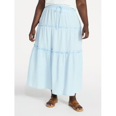 Terra & Sky Women's Plus Tiered Maxi Skirt, Sizes 0X-5X