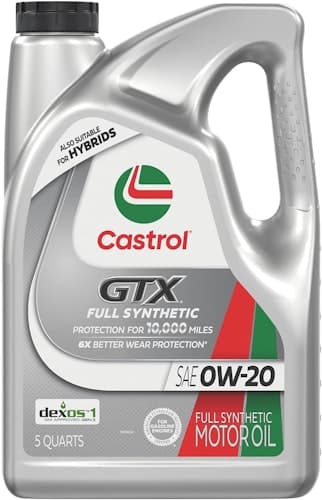 Castrol GTX Full Synthetic 0W-20 Motor Oil 5-Quart Bottle