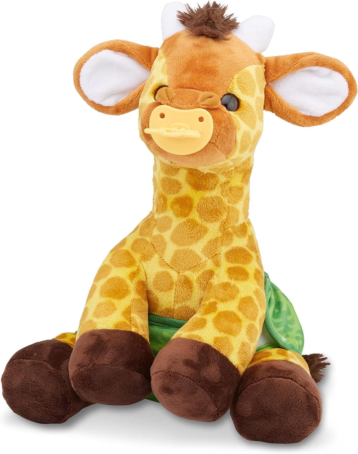 Melissa & Doug 11-Inch Baby Giraffe Plush Stuffed Animal with Pacifier, Diaper, Baby Bottle Toddler Animal Toys Ages 18+ Months