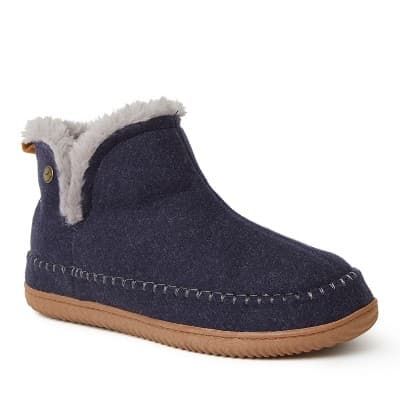Dearfoams Men's Brixen Energy Return Bootie Slipper - Navy Heather Size 12