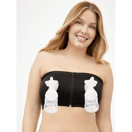 Joyspun Women's Maternity Hands-Free Nursing Pumping Bandeau Bra, Sizes S to XXXL
