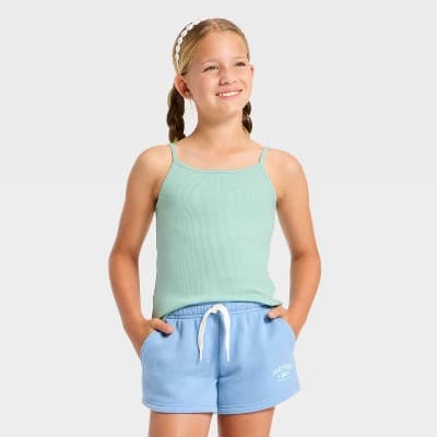 Girls' Fitted Ribbed Tank Top - Cat & Jack™ Mint Green XXL