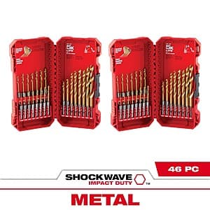 46-Piece Milwaukee Shockwave Impact Duty Titanium Drill Bit Set