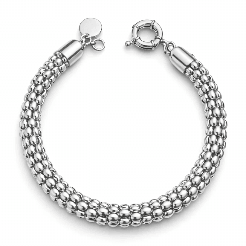 Flexible Silver Popcorn Bracelet - $14 at Rm Gold NYC