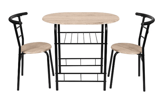 3-Piece Mainstays Metal and Wood Dining Set Walmart