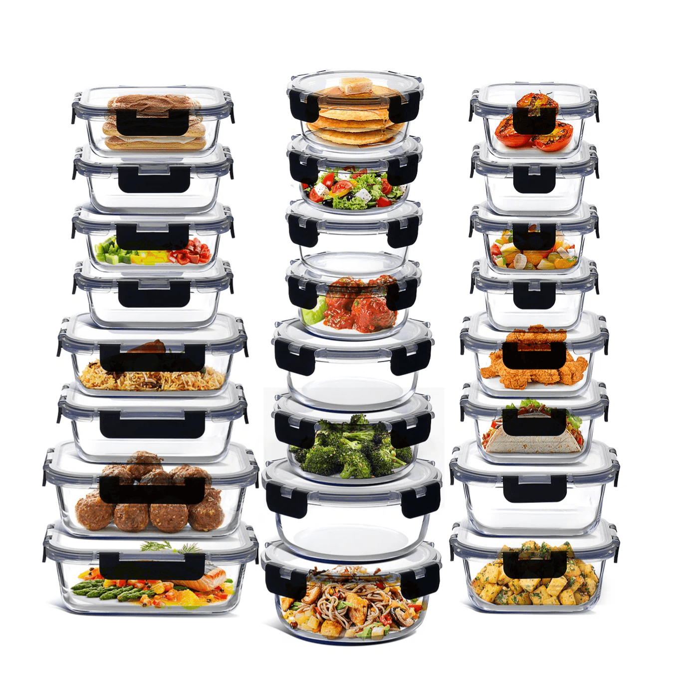 24 Glass Food Containers with Lids - 57% Off