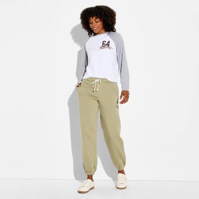 Women's Mid-Rise Baggy Jogger Pants - Wild Fable™ Dark Taupe XS