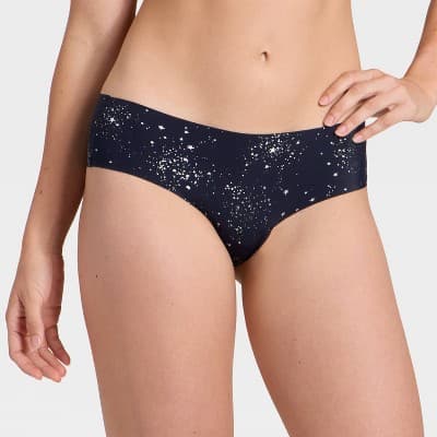 Women's Invisible Edge Seamless Cheeky Underwear - Auden™ Blue Star Print XL