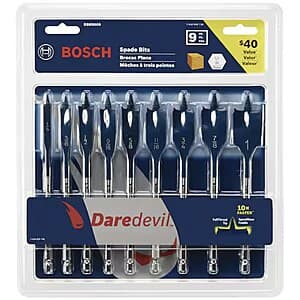 Bosch Daredevil 9-Piece Carbon Steel Spade Bit Set with Free Shipping