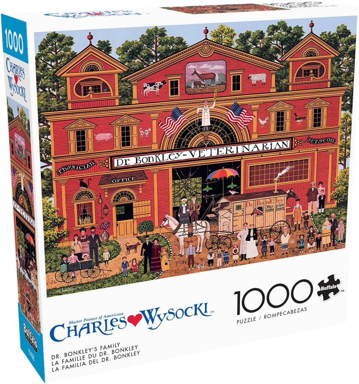 Buffalo Games – 1000 Piece Jigsaw Puzzle - ​Dr. Bonkley's Family - Charles Wysocki Colorful Puzzle for Adults – Precision-Cut Pieces, Beautiful Artwork, and Hours of Relaxing Fun