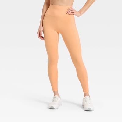 Women's Super Flex High-Rise 7/8 Pocketed Leggings - All In Motion™ AER55 Melon Orange M