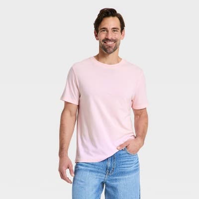 Men's Every Wear Short Sleeve Crewneck T-Shirt - Goodfellow & Co™ Pink L