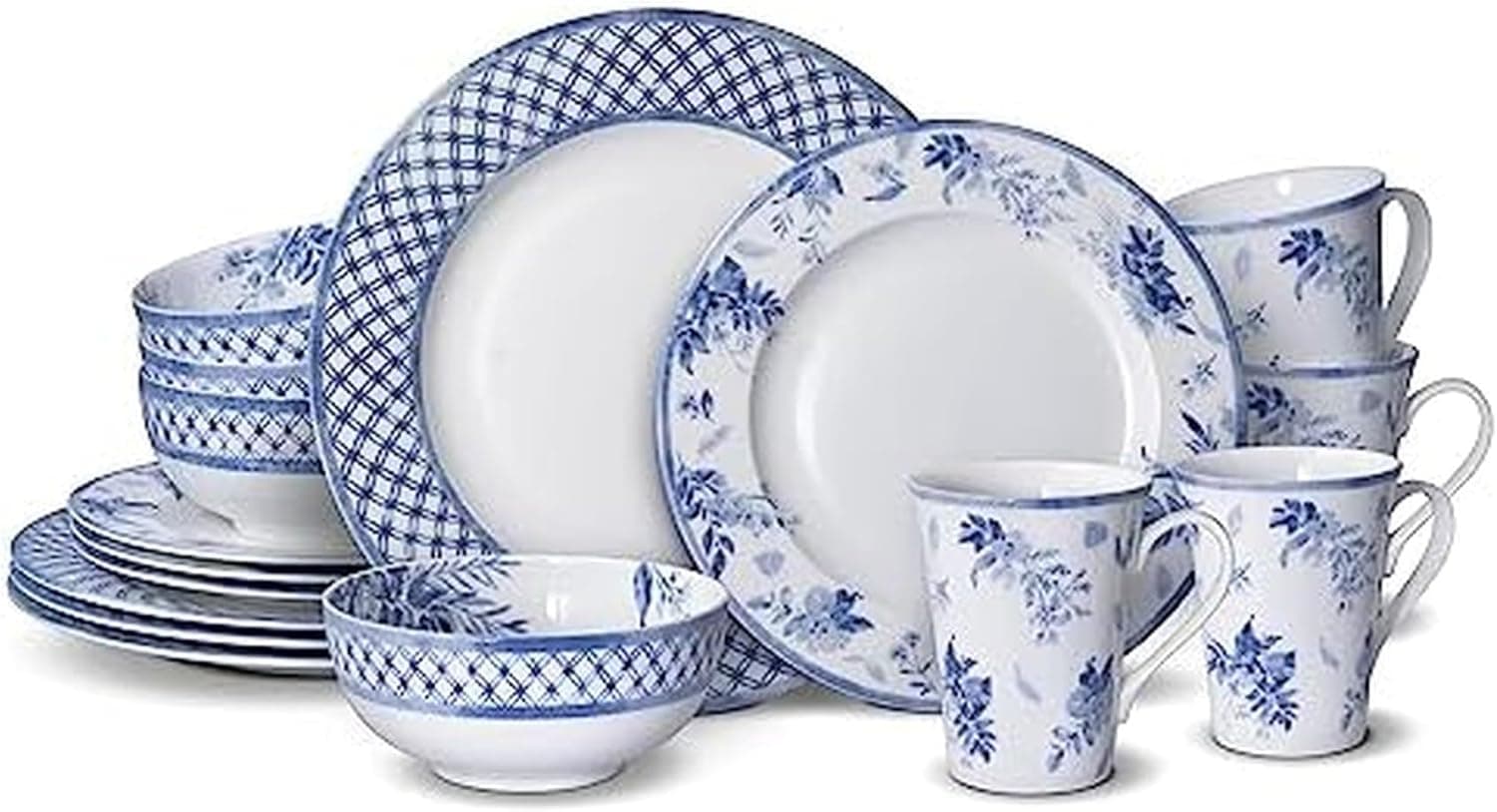 Elegant Blue & White Mikasa Dinnerware Set - 42% Off