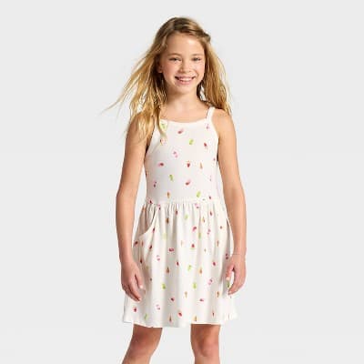 Girls' Ice Cream Skater Dress - Cat & Jack™ Cream XXL