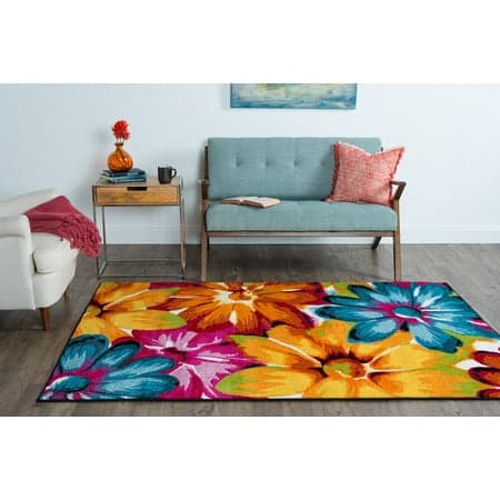 Symphony Contemporary 5' x 7' Multi-Color Polypropylene Indoor Area Rug