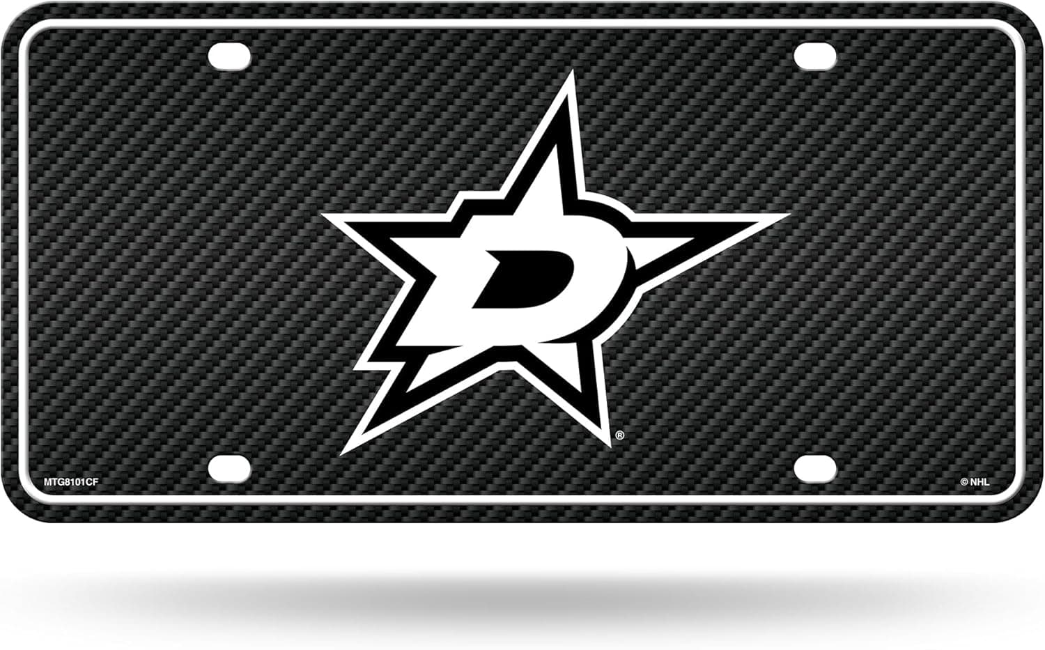 Personalize Your Ride: NHL Dallas Stars Carbon Fiber Metal Auto Tag