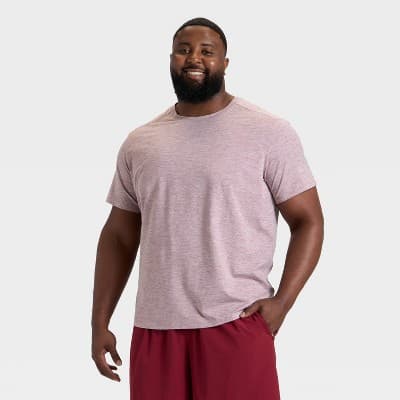Men's Big Short Sleeve Soft Stretch T-Shirt - All In Motion™ Mauve Ash 2XL