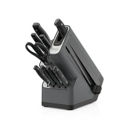 Ninja Foodi NeverDull 10-Piece Stainless Steel Essential Knife System with Sharpener, K12010 Black/Gray