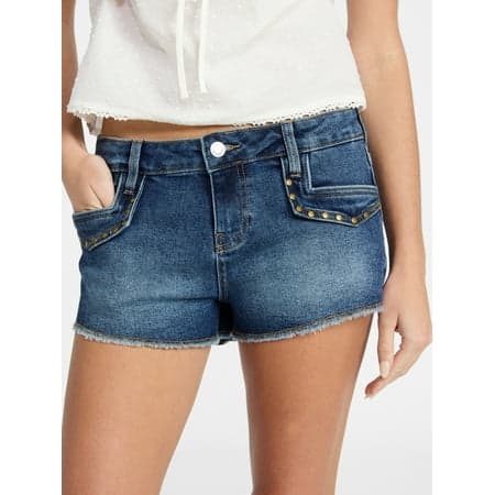 No Boundaries Studded Denim Hot Shorts, 2'' Inseam, Women’s 00-18