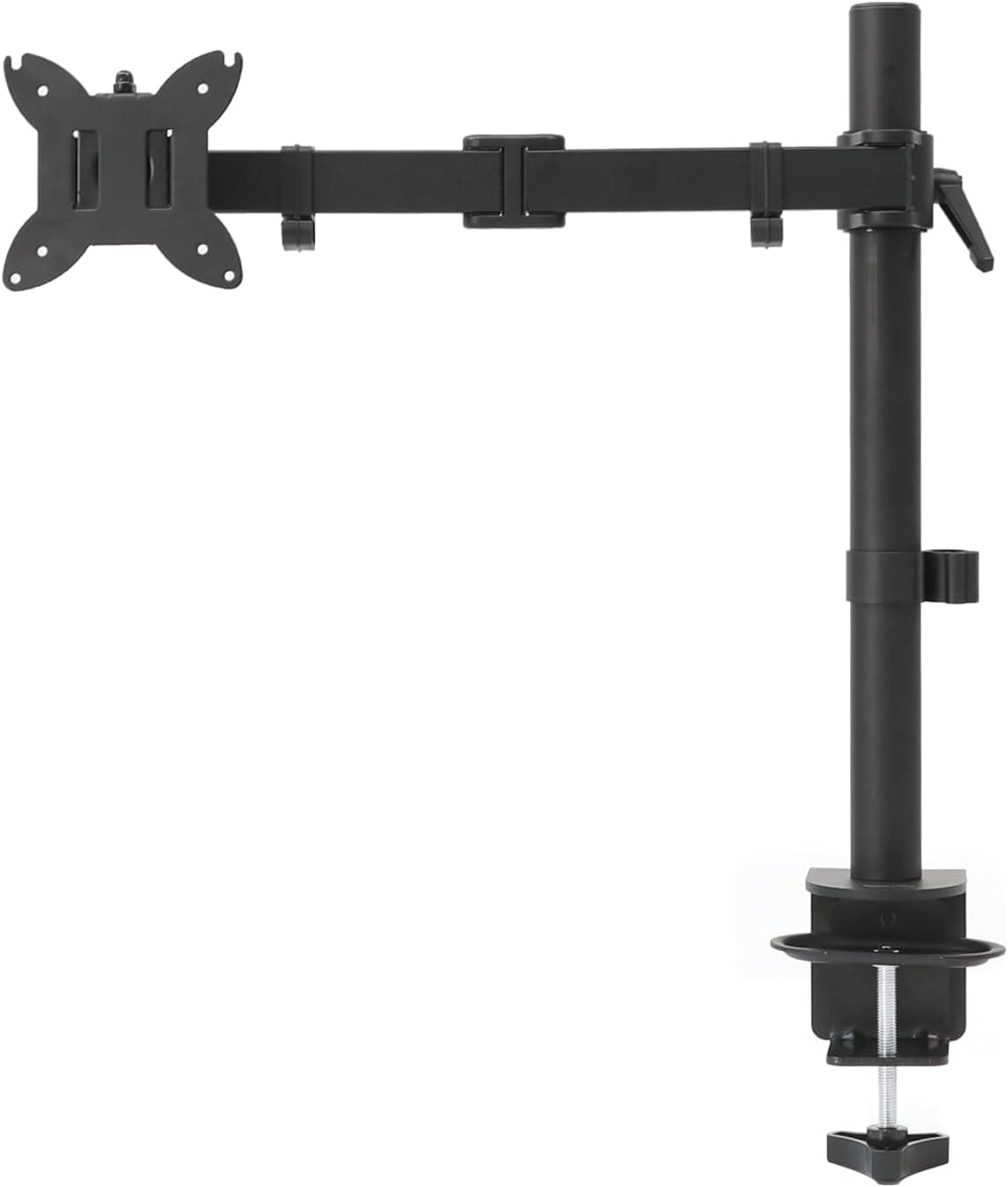 Amazon Basics Adjustable Single Computer Monitor Desk Mount Arm, Holds up to 32" and Ultrawide Monitors, Black