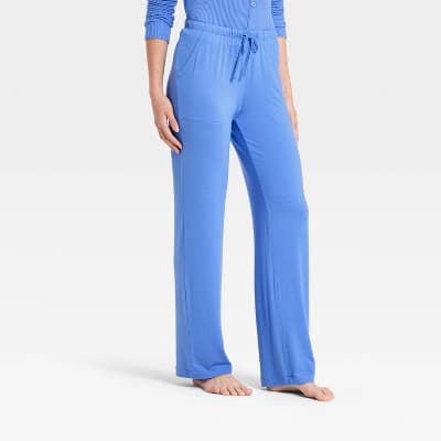 Women's Cloud Knit Pajama Pants - Auden™ Summer Blue L Short
