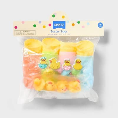16ct Easter Plastic Eggs with Fillers Ducks - Spritz™