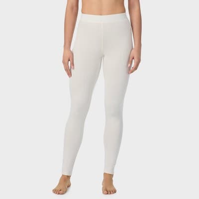 Warm Essentials by Cuddl Duds Women's Pointelle Leggings - Ivory L