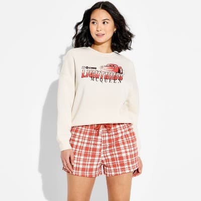 Women's Graphic Jogger Shorts - Red M