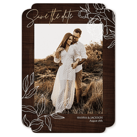 Walmart Custom 5x7 White Elegant Corner Photo Cards with 120 lb Card Stock and Return Address Printing
