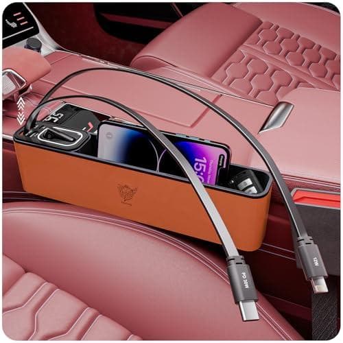 FlexTurtle Car Seat Gap Filler w/ 69W Retractable Car Charger, Bluetooth Earpiece Amazon