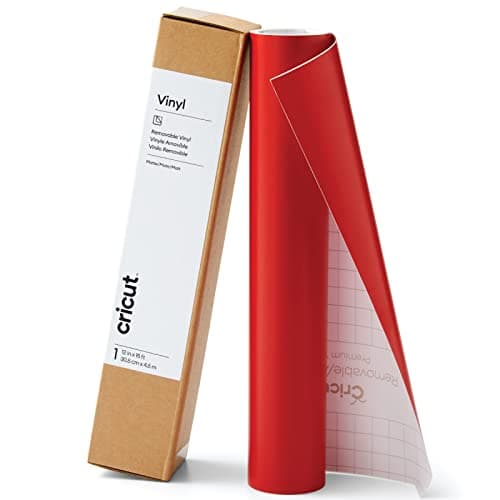 Cricut Premium Removable Vinyl, Cardinal Red (12in &times; 15ft), No-Residue Easy Removal up to 2 Years, Perfect for Indoor-Outdoor DIY Projects & Removable Decals, Compatible with Cricut Machines