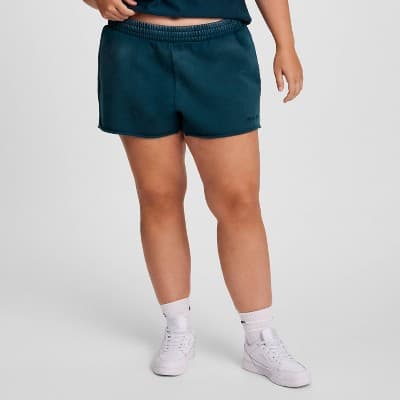 Champion Women's Vintage Wash Fleece Shorts - Blue 1X