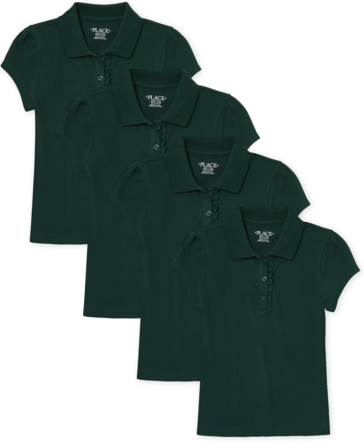 Save Big on Girls' Pique Polo Shirts - 4-Pack