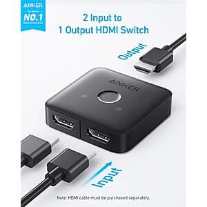 Anker HDMI 4K Switch: 2-In, 1-Out for $10 + Free Shipping