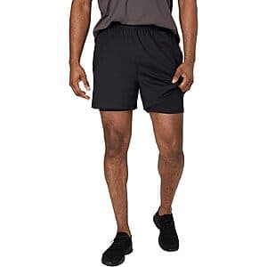 Hanes Men's Moves Workout Shorts w/ Boxer Brief Liner (5" Inseam) $5.75