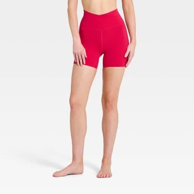 Women's Everyday Soft Ultra High-Rise Crossover Bike Shorts 5" - All In Motion™ Red XS