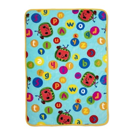CoComelon Coral Plush Toddler Blanket, 40"x50", Character Print in Blue