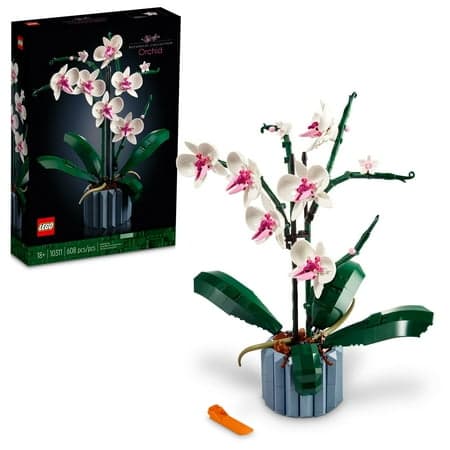 LEGO Botanicals Orchid - Artificial, Fake Indoor Flowers Building Set for Home, Kitchen, Desk Decoration, Adults Ages 18+ - Unique Birthday Gift Idea - 10311