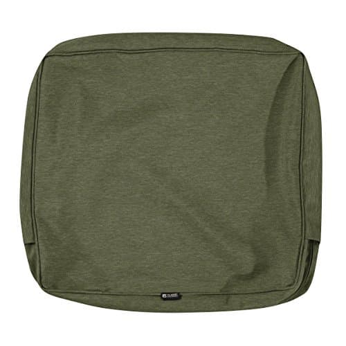 Classic Accessories Montlake Water-Resistant 25 x 22 x 4 Inch Outdoor Back Cushion Slip Cover, Patio Furniture Cushion Cover, Heather Fern Green, Patio Furniture Cushion Covers