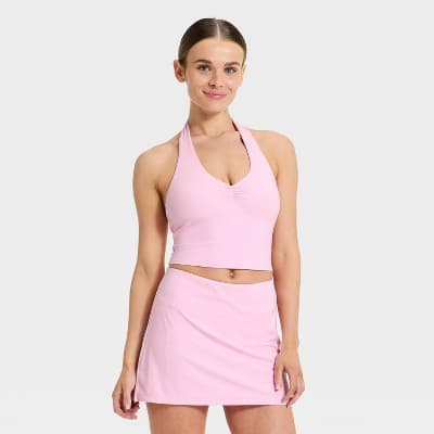 Women's Halter Support Tank Top - JoyLab™ Light Pink XXL
