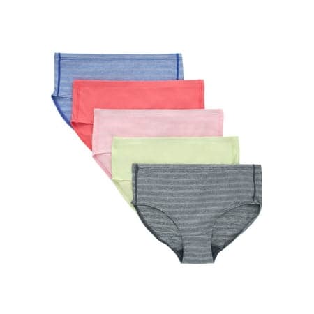 Hanes Girls' Pure Comfort Microfiber Brief, 5 Pack