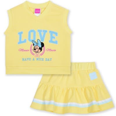 Toddler Girls' 2pc Disney Minnie Mouse Tennis Top & Skort Set - Yellow 12M