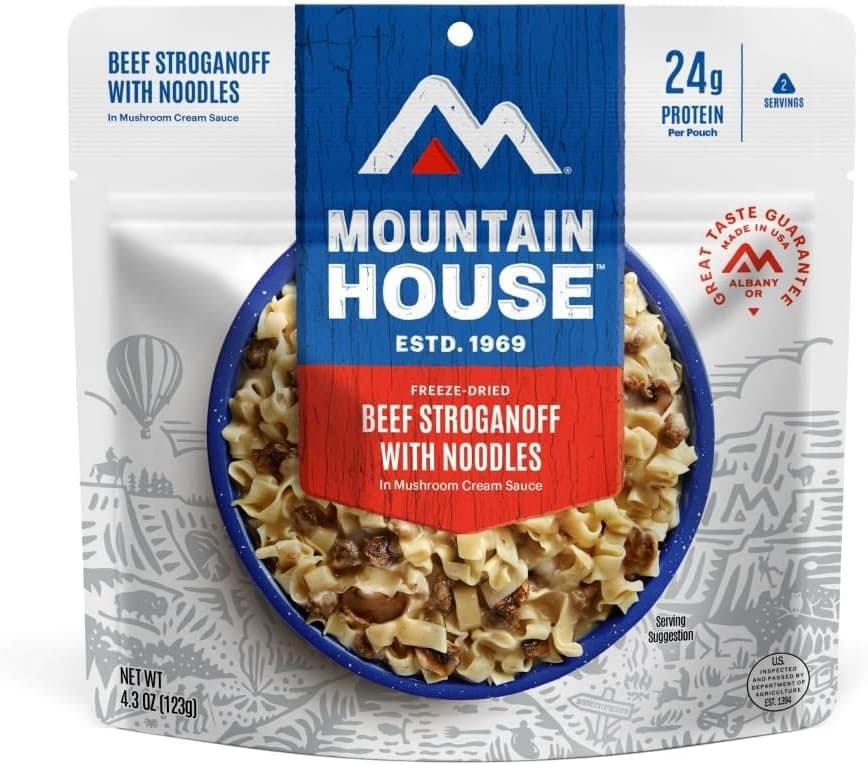 Hearty Backpacking Meal: Mountain House Beef Stroganoff