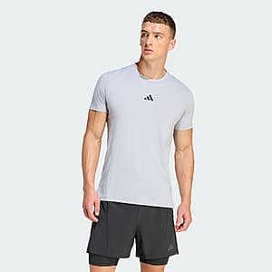adidas Men's Designed for Training Workout Tee (Halo Silver) $15 + Free S&H
