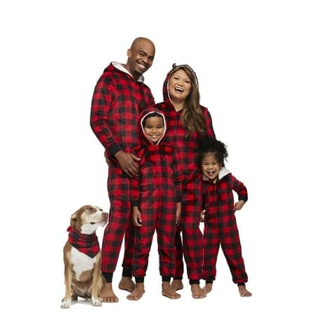 Jolly Jammies Boys or Girls Buffalo Plaid Matching Family Pajamas Union Suit, Sizes 4-16